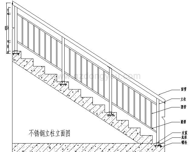 不锈钢楼梯扶手CAD图